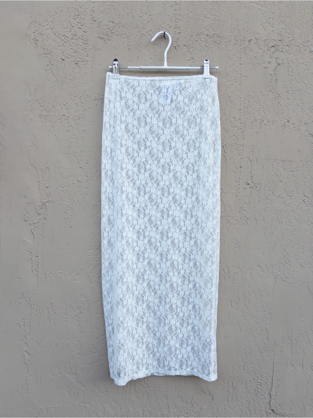 White Floral Lace Maxi Skirt | Sheer, Size S | Coquette Y2K | NEVER WORN